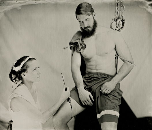 The Execution of Saint Sebastian in Wet Plate Collodion
